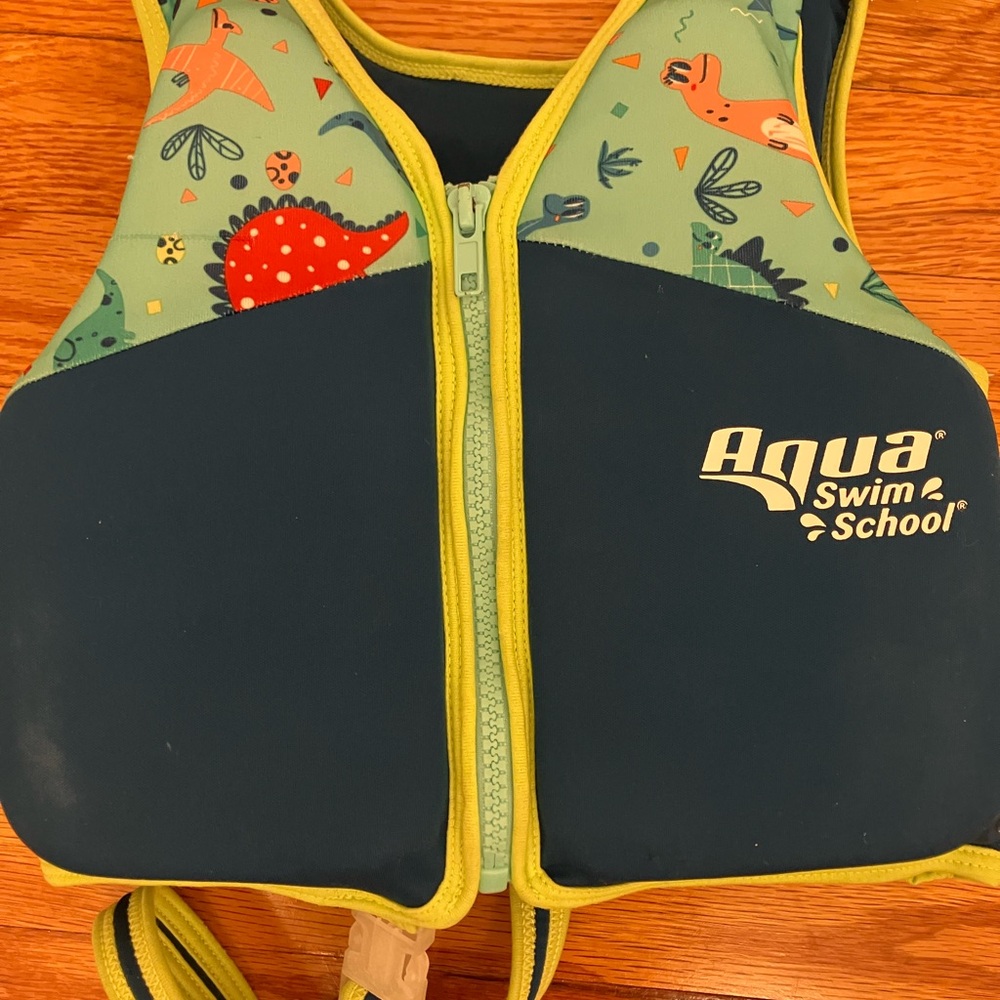Kids Navy & Green Dino Swim Vest